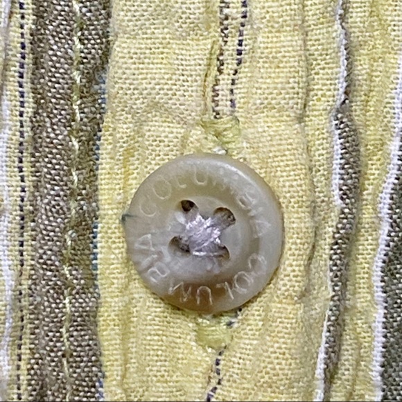 Columbia Sportswear Striped Long Sleeve Button Up Shirt Yellow Blue Womens Large - Picture 4 of 6